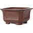 Square unglazed bonsai pot by Bigei - 105 x 105 x 60 mm