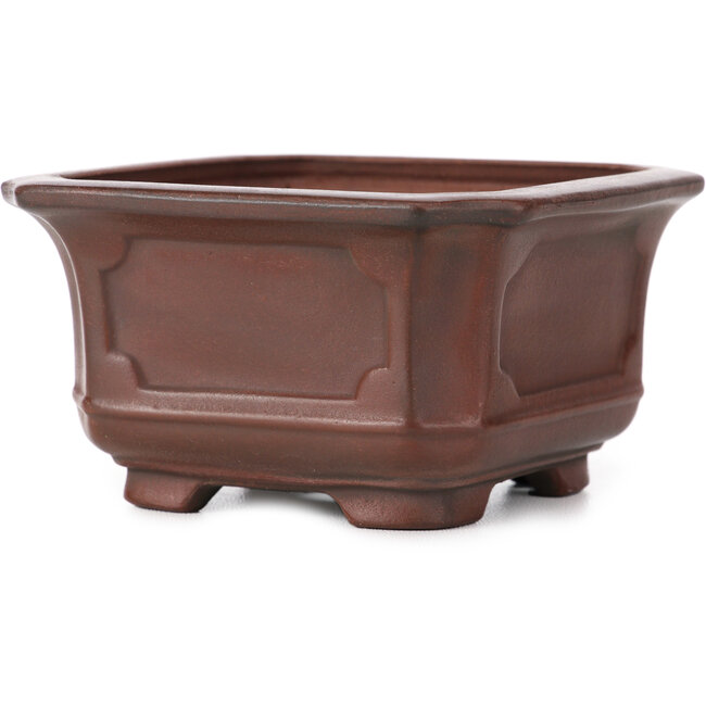 Pot à bonsaï carré non émaillé par Bigei - 105 x 105 x 60 mm