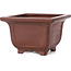 Vierkante ongeglazuurde bonsai pot van Bigei - 130 x 130 x 80 mm