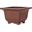 Vierkante ongeglazuurde bonsai pot van Bigei - 130 x 130 x 80 mm