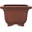 Square unglazed bonsai pot by Bigei - 130 x 130 x 80 mm