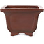 Square unglazed bonsai pot by Bigei - 130 x 130 x 80 mm