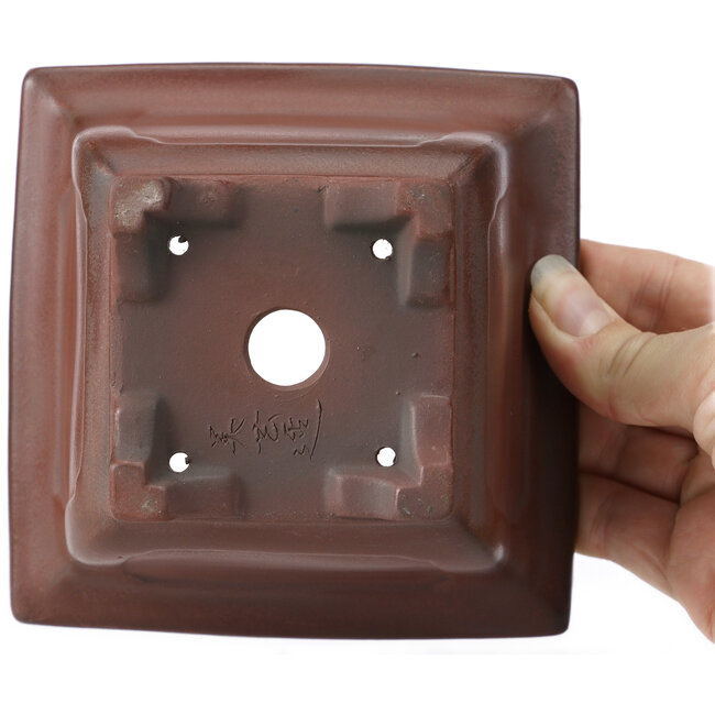 Vaso bonsai quadrato non smaltato di Bigei - 130 x 130 x 80 mm