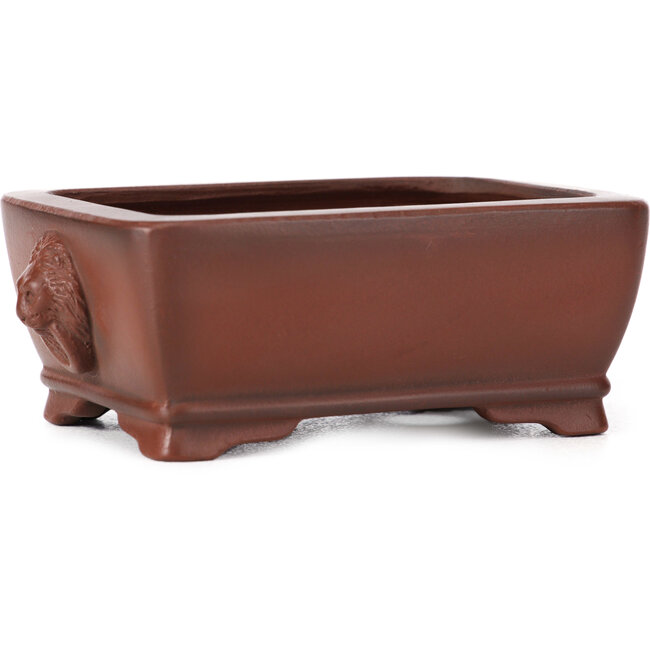 Rechthoekige ongeglazuurde bonsaipot van Bigei - 100 x 75 x 40 mm