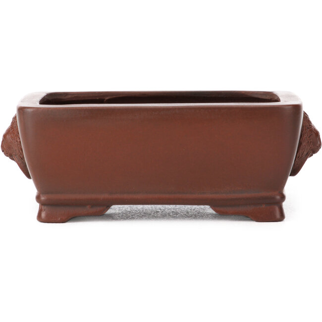 Rectangular unglazed bonsai pot by Bigei - 100 x 75 x 40 mm