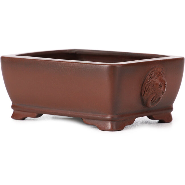 Rechthoekige ongeglazuurde bonsaipot van Bigei - 100 x 75 x 40 mm