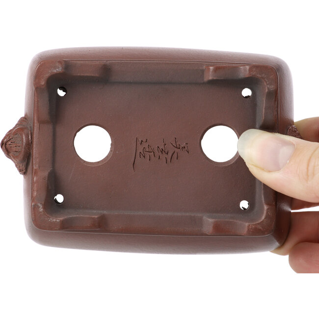 Maceta de bonsái rectangular sin esmaltar de Bigei - 100 x 75 x 40 mm