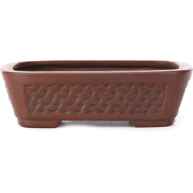 Maceta de bonsái rectangular sin esmaltar de Bigei - 125 x 100 x 35 mm