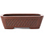 Maceta de bonsái rectangular sin esmaltar de Bigei - 125 x 100 x 35 mm