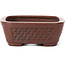Pot à bonsaï rectangulaire non émaillé par Bigei - 125 x 100 x 35 mm