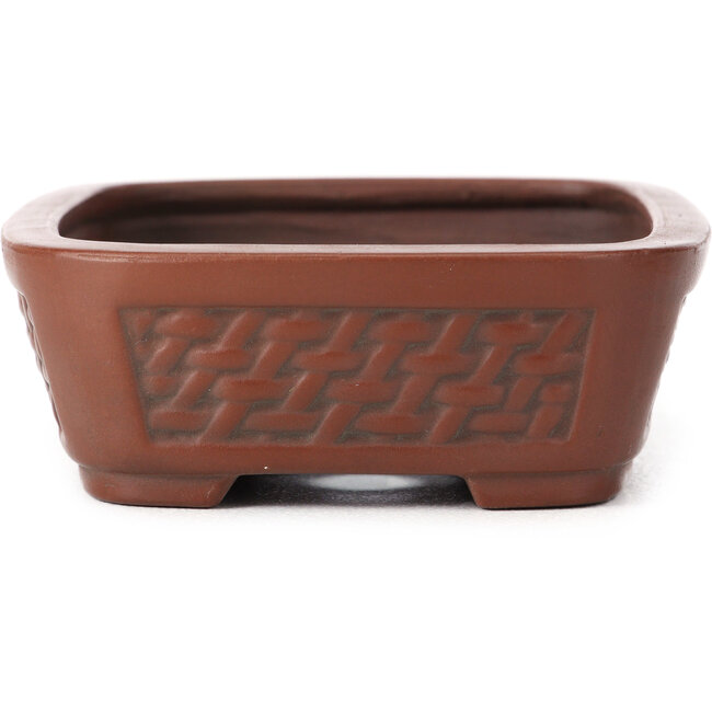 Pot à bonsaï rectangulaire non émaillé par Bigei - 125 x 100 x 35 mm