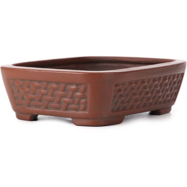 Pot à bonsaï rectangulaire non émaillé par Bigei - 125 x 100 x 35 mm