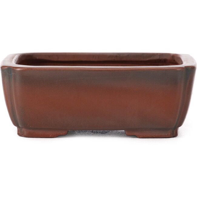 Rechthoekige ongeglazuurde bonsaipot van Bigei - 100 x 80 x 25 mm
