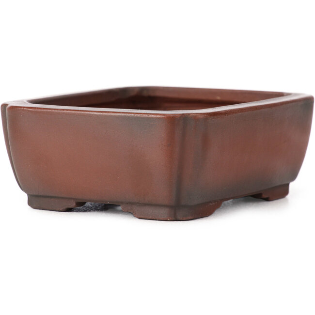 Pot à bonsaï rectangulaire non émaillé par Bigei - 100 x 80 x 25 mm