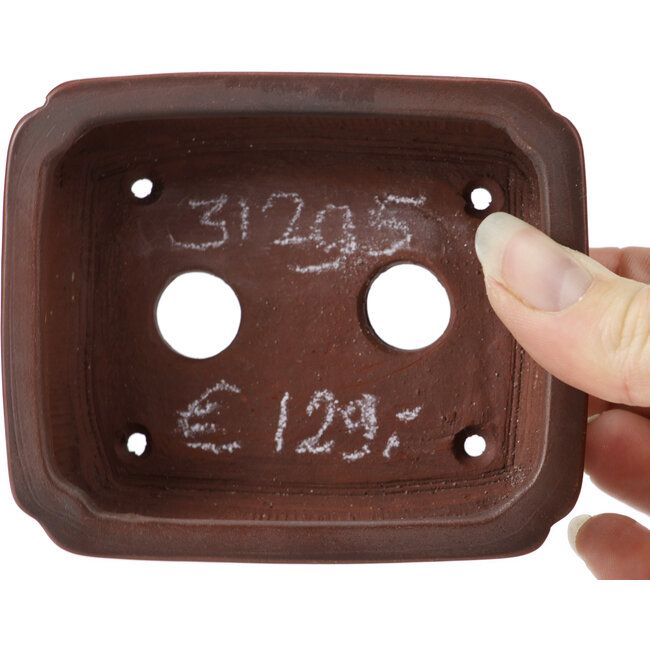 Vaso bonsai rettangolare non smaltato di Bigei - 100 x 80 x 25 mm