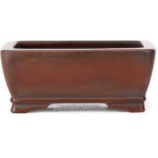 Bigei - Hirata Atsumi 100 mm rectangular unglazed bonsai pot by Bigei, Tokoname, Japan