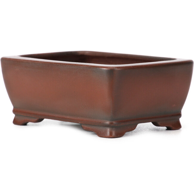 Rechteckige unglasierte Bonsaischale von Bigei - 100 x 80 x 40 mm