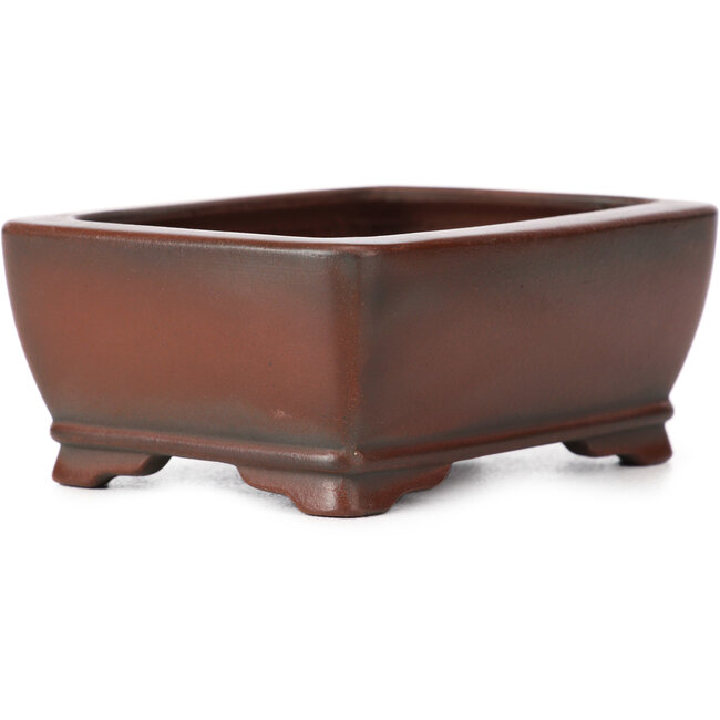 Rechteckige unglasierte Bonsaischale von Bigei - 100 x 80 x 40 mm