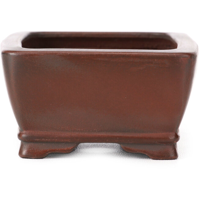 Rechthoekige ongeglazuurde bonsaipot van Bigei - 100 x 80 x 40 mm