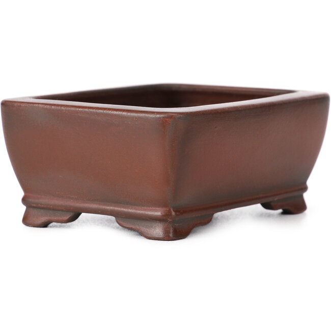 Pot à bonsaï rectangulaire non émaillé par Bigei - 100 x 80 x 40 mm