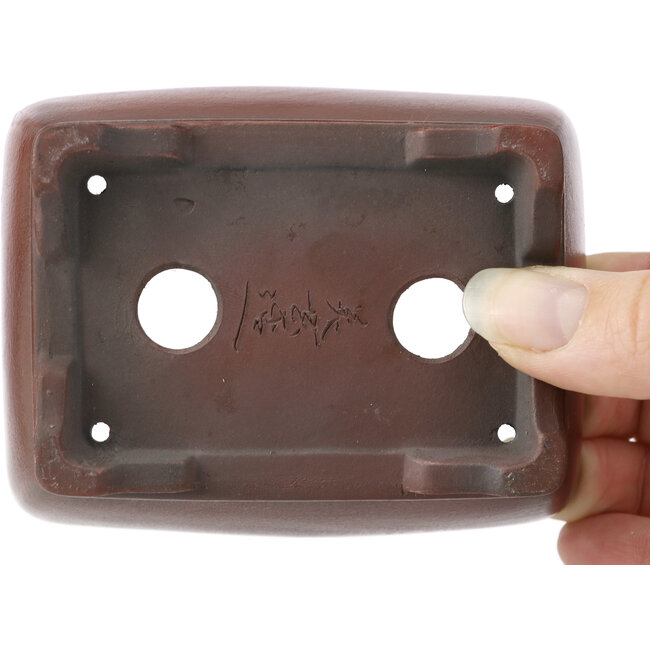 Maceta de bonsái rectangular sin esmaltar de Bigei - 100 x 80 x 40 mm