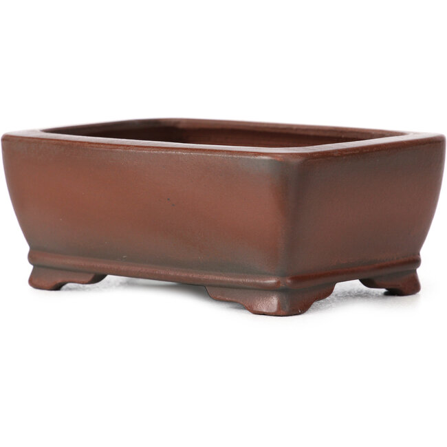 Rechteckige unglasierte Bonsaischale von Bigei - 100 x 80 x 40 mm