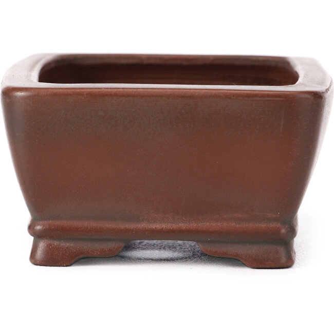 Rechthoekige ongeglazuurde bonsaipot van Bigei - 100 x 80 x 40 mm