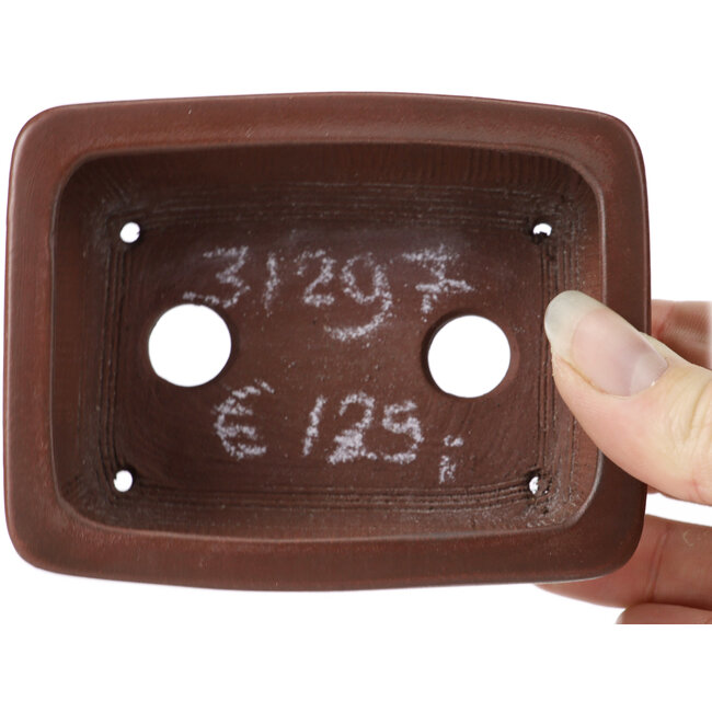 Vaso bonsai rettangolare non smaltato di Bigei - 100 x 80 x 40 mm