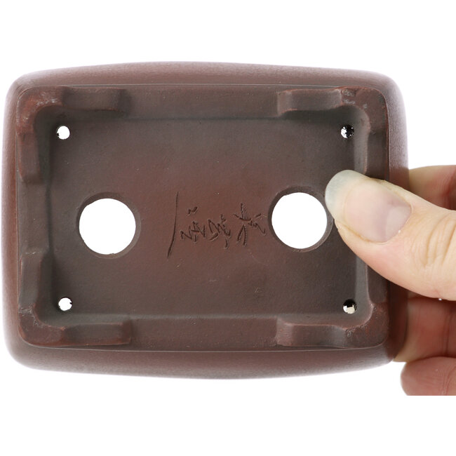 Maceta de bonsái rectangular sin esmaltar de Bigei - 100 x 80 x 40 mm