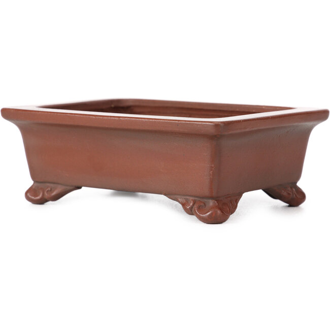 Rectangular unglazed bonsai pot by Bigei - 120 x 90 x 40 mm