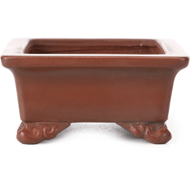 Maceta de bonsái rectangular sin esmaltar de Bigei - 120 x 90 x 40 mm