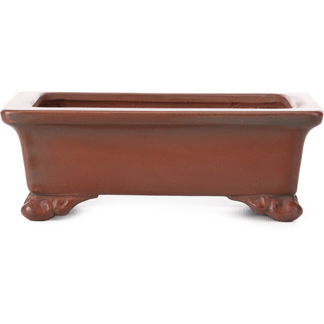 Rectangular unglazed bonsai pot by Bigei - 120 x 90 x 40 mm