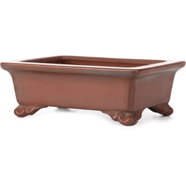 Maceta de bonsái rectangular sin esmaltar de Bigei - 120 x 90 x 40 mm
