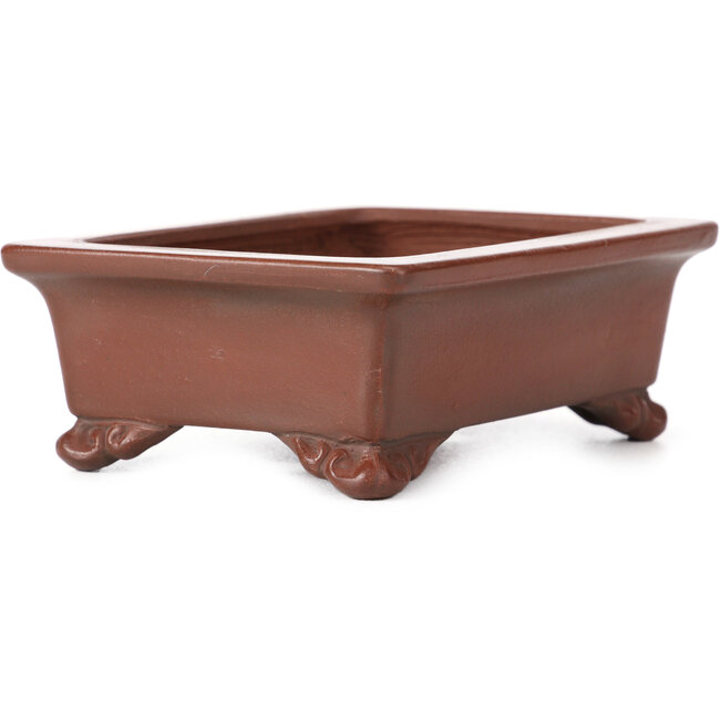 Pot à bonsaï rectangulaire non émaillé par Bigei - 120 x 90 x 40 mm