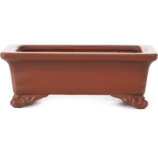 Rectangular unglazed bonsai pot by Bigei - 120 x 90 x 40 mm