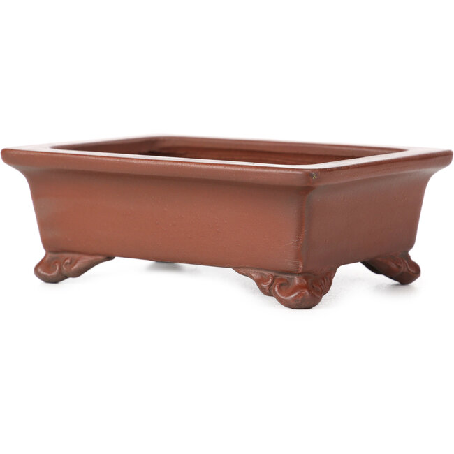 Rechteckige unglasierte Bonsaischale von Bigei - 120 x 90 x 40 mm