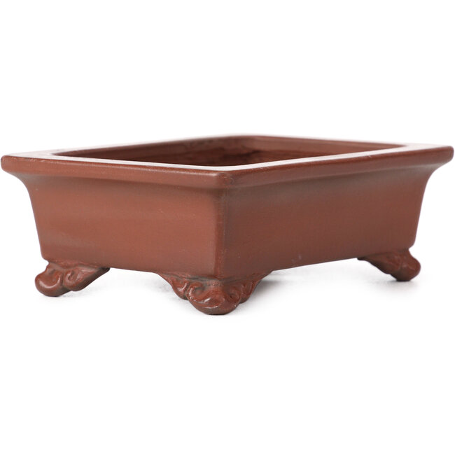 Rechteckige unglasierte Bonsaischale von Bigei - 120 x 90 x 40 mm