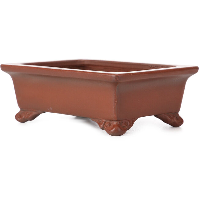Maceta de bonsái rectangular sin esmaltar de Bigei - 120 x 90 x 40 mm