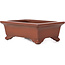 Rechteckige unglasierte Bonsaischale von Bigei - 120 x 90 x 40 mm