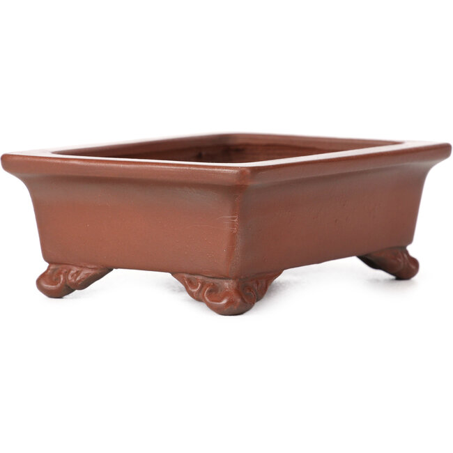 Rechthoekige ongeglazuurde bonsaipot van Bigei - 120 x 90 x 40 mm