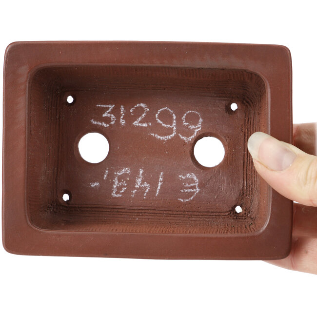 Maceta de bonsái rectangular sin esmaltar de Bigei - 120 x 90 x 40 mm