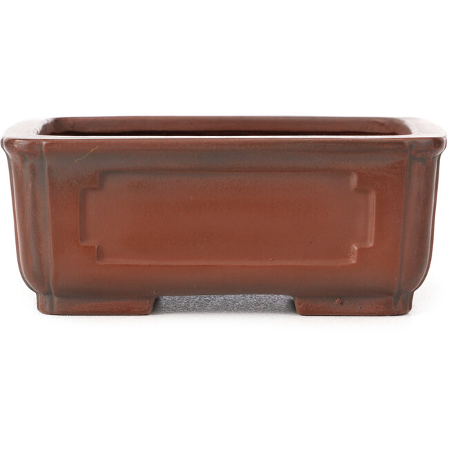 Rectangular unglazed bonsai pot by Bigei - 130 x 100 x 50 mm