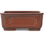 Maceta de bonsái rectangular sin esmaltar de Bigei - 130 x 100 x 50 mm