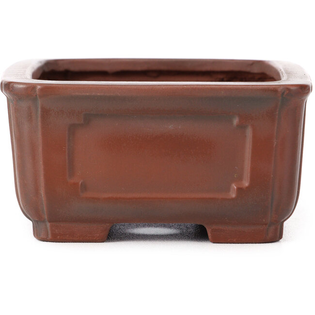 Maceta de bonsái rectangular sin esmaltar de Bigei - 130 x 100 x 50 mm