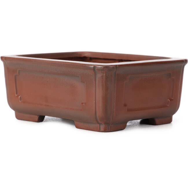 Maceta de bonsái rectangular sin esmaltar de Bigei - 130 x 100 x 50 mm