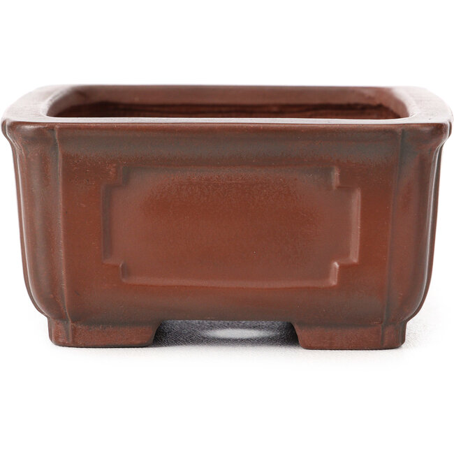 Pot à bonsaï rectangulaire non émaillé par Bigei - 130 x 100 x 50 mm