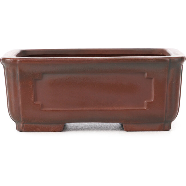 Maceta de bonsái rectangular sin esmaltar de Bigei - 130 x 100 x 50 mm