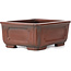 Pot à bonsaï rectangulaire non émaillé par Bigei - 130 x 100 x 50 mm