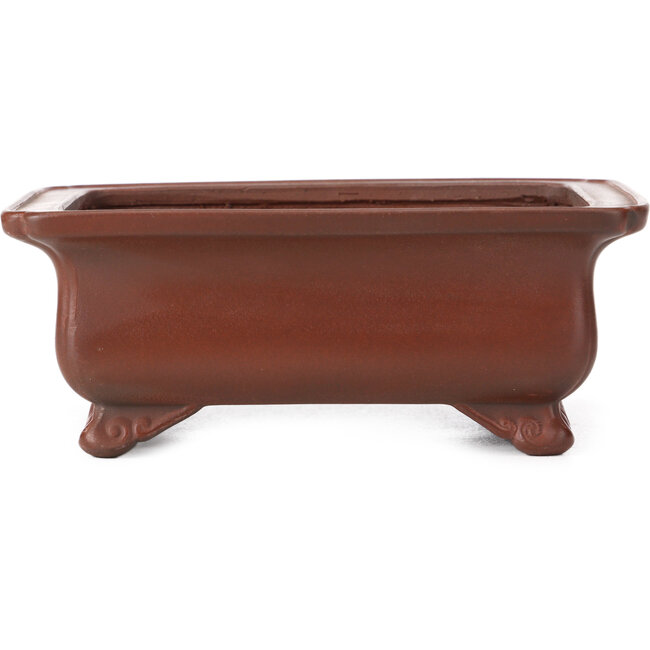 Maceta de bonsái rectangular sin esmaltar de Bigei - 145 x 110 x 55 mm