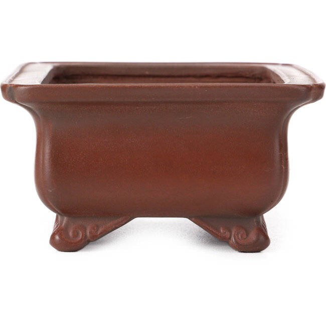 Rechthoekige ongeglazuurde bonsaipot van Bigei - 145 x 110 x 55 mm